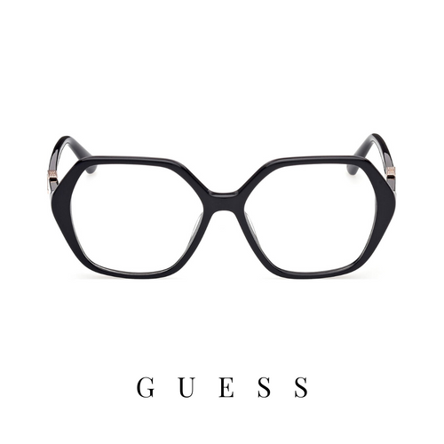 Guess Eyewear - Oversized - Hexagonal - Black