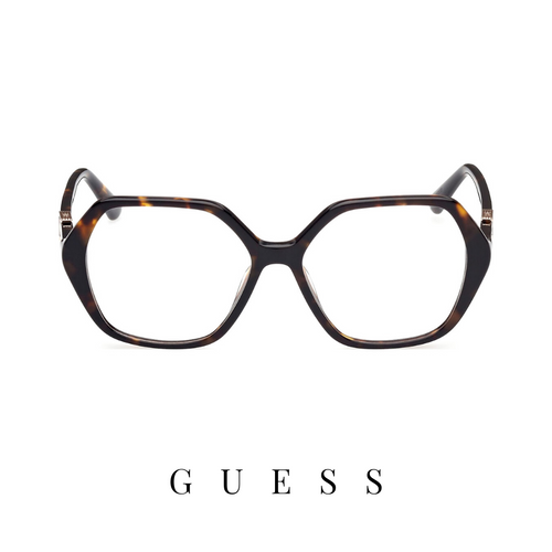 Guess Eyewear - Oversized - Hexagonal - Dark Havana